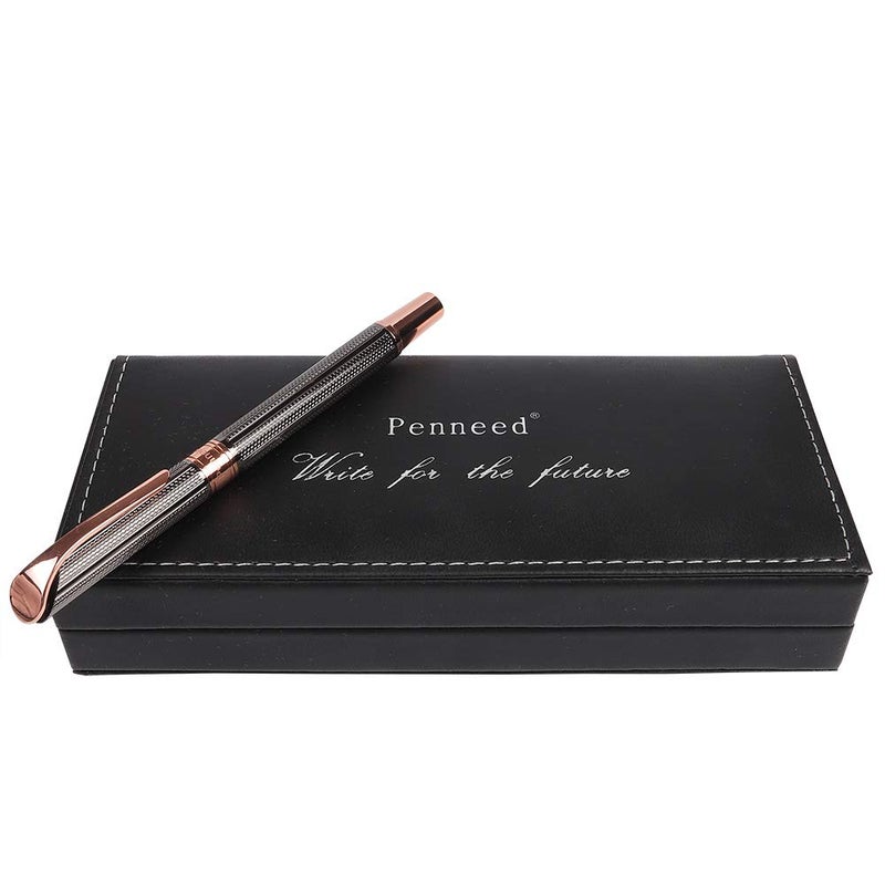 Penneed Rollerball Pen Gift Set for Men Women Executive Home Office Use, with Gift box Refillable 0.7mm Black Ink G5(Dark Gray) - Image 5